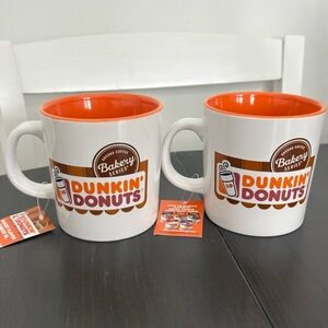 New Dunkin Donuts Coffee Mugs - Set of 2